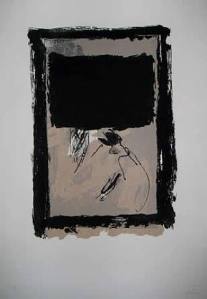 rectangulo negro y collage, A. Tapies